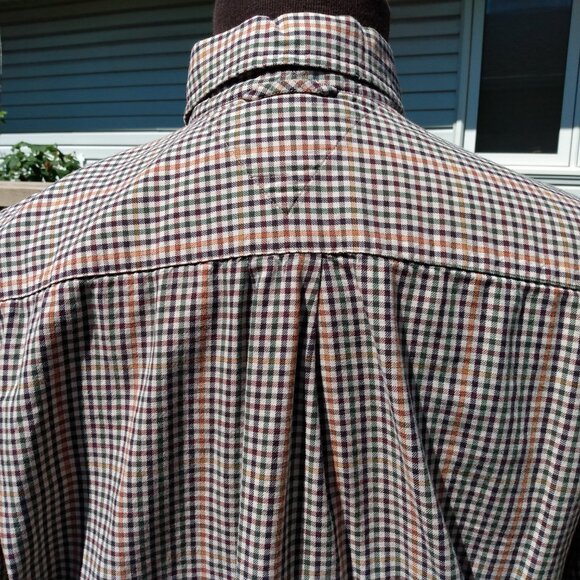 Vintage Tommy Hilfiger Shirt Brown Checked Retro 80s 90s Made in Taiwan Medium - Picture 8 of 11